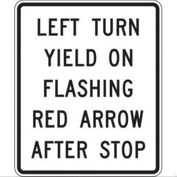 Accuform INTERSECTION SIGN LEFT TURN YIELD ON FRR489HP - main